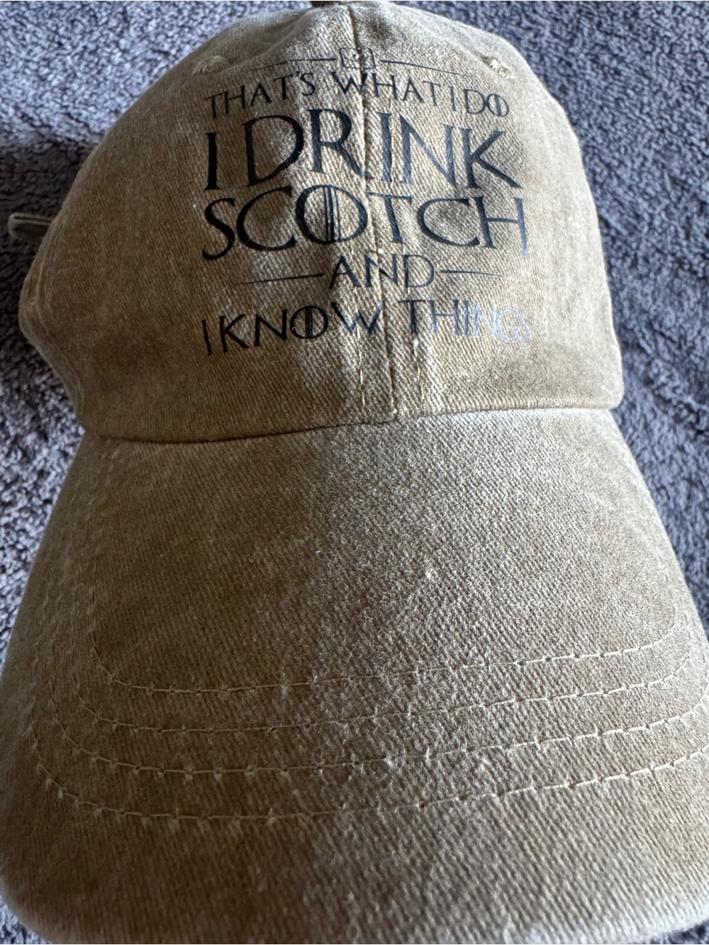 I Drink Scotch Cotton Baseball Cap - Tan